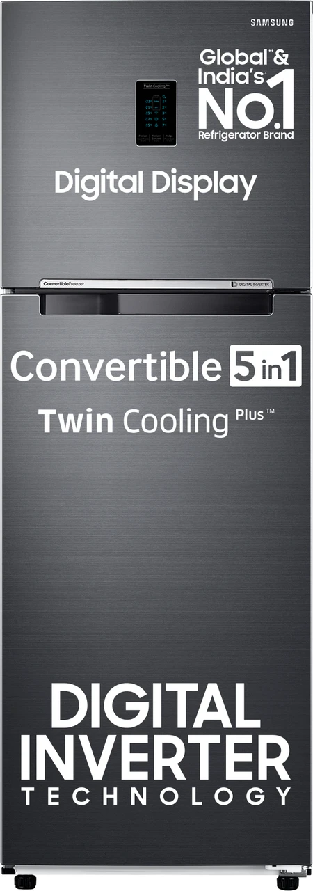 samsung 322l 2 star convertible 5 in 1 digital inverter double door refrigerator