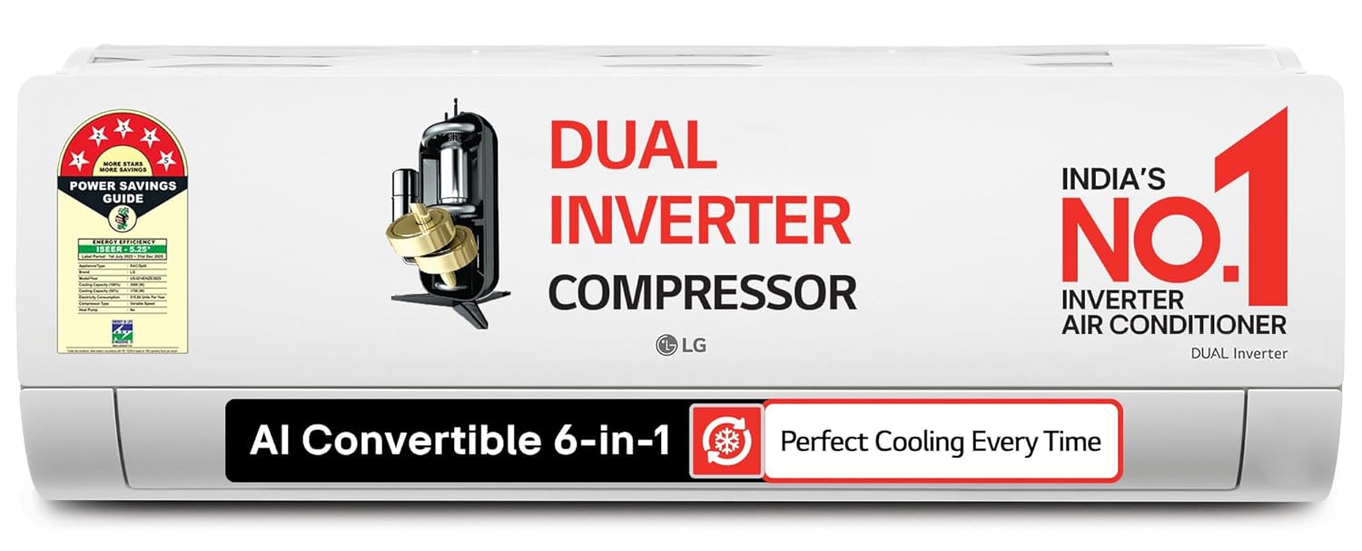 LG 1.5 Ton 5 Star AI Dual Inverter Split AC